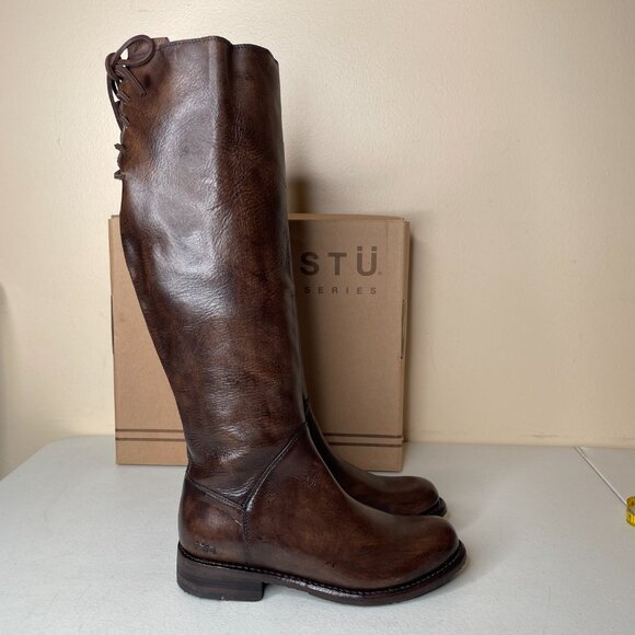 BED STU Manchester Distressed Brown Leather Tall Riding Boots BEDSTU Size 7 - Picture 3 of 16